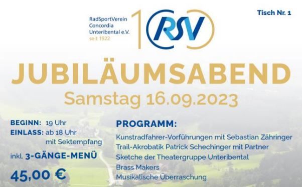 Jubiläumsfeierlichkeiten im September - VVK beginnt